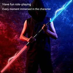 toys for kids:75cm alloy laser sword,7-color 2-in-1 light stick rgb lightsaber,neopixel lightsaber stress relief toy gift set