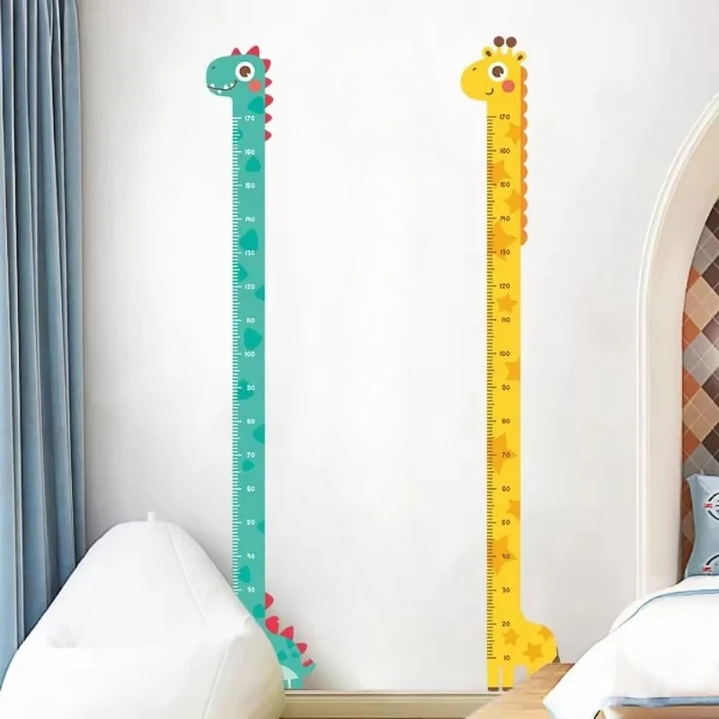 Height Sticker Cute Cartoon Dinosaur Giraffe Measuring Ruler Room Kindergarten Wall Art Nursery Decor Accessory Wallpapers