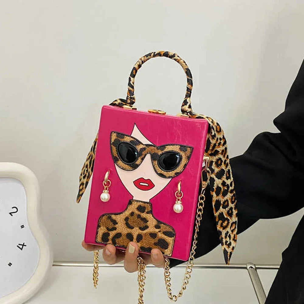 Candy Color Girls Printed  Handbags Funny Purses for Women Designer Bag Leopard Box Bags for Women 2025 Evening Bag Clutch Lady