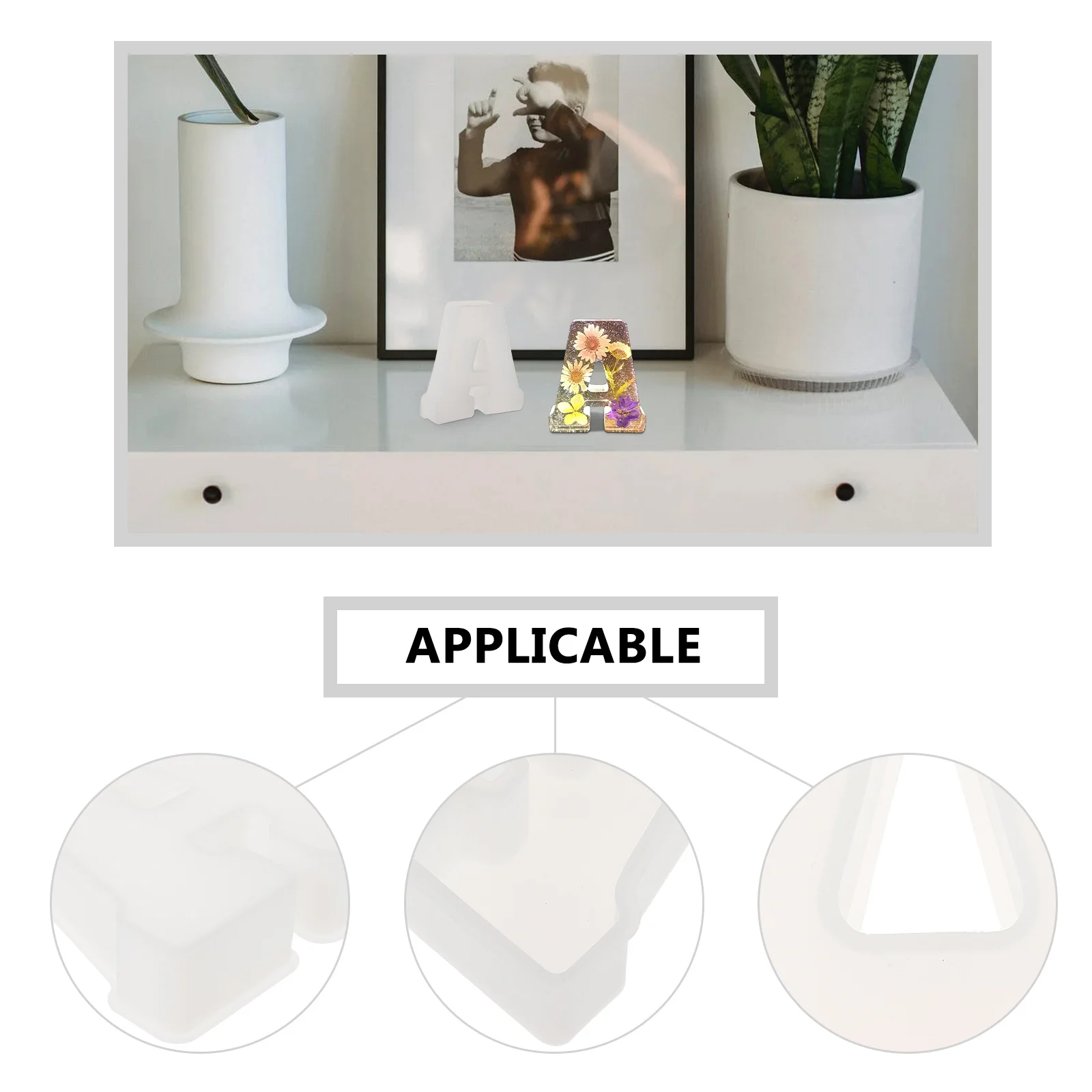 

1Pcs English Letter Mold Large Desktop Adornment Silicone Crystal Epoxy DIY Mold for Handmade Crafts Ornament Making Art