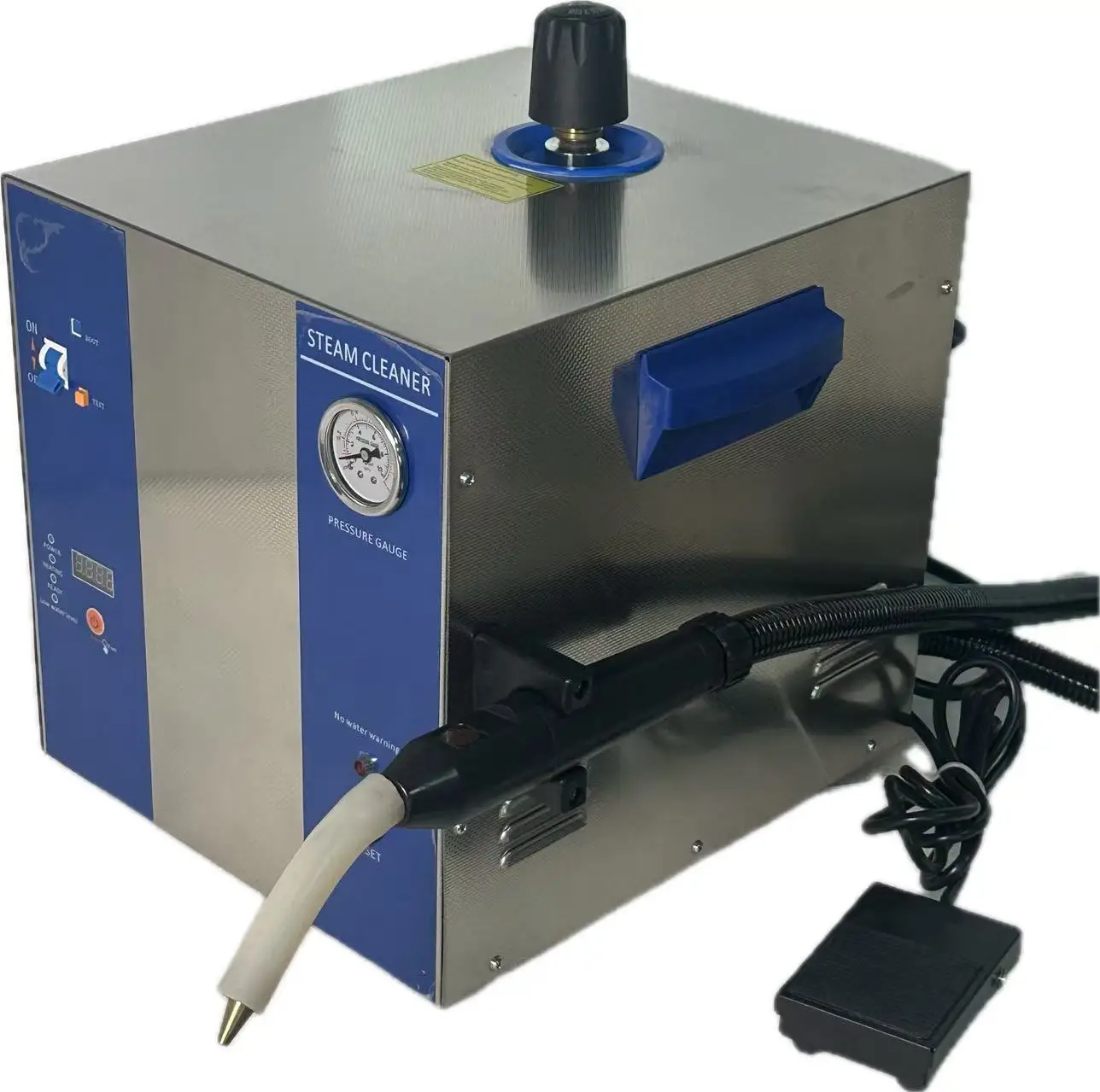 

4L Stainless Steel tank Flexible Wands Foot Pedal 2025 Version ECO mode plus low water reset 6 bar high pressure Steam Cleaner