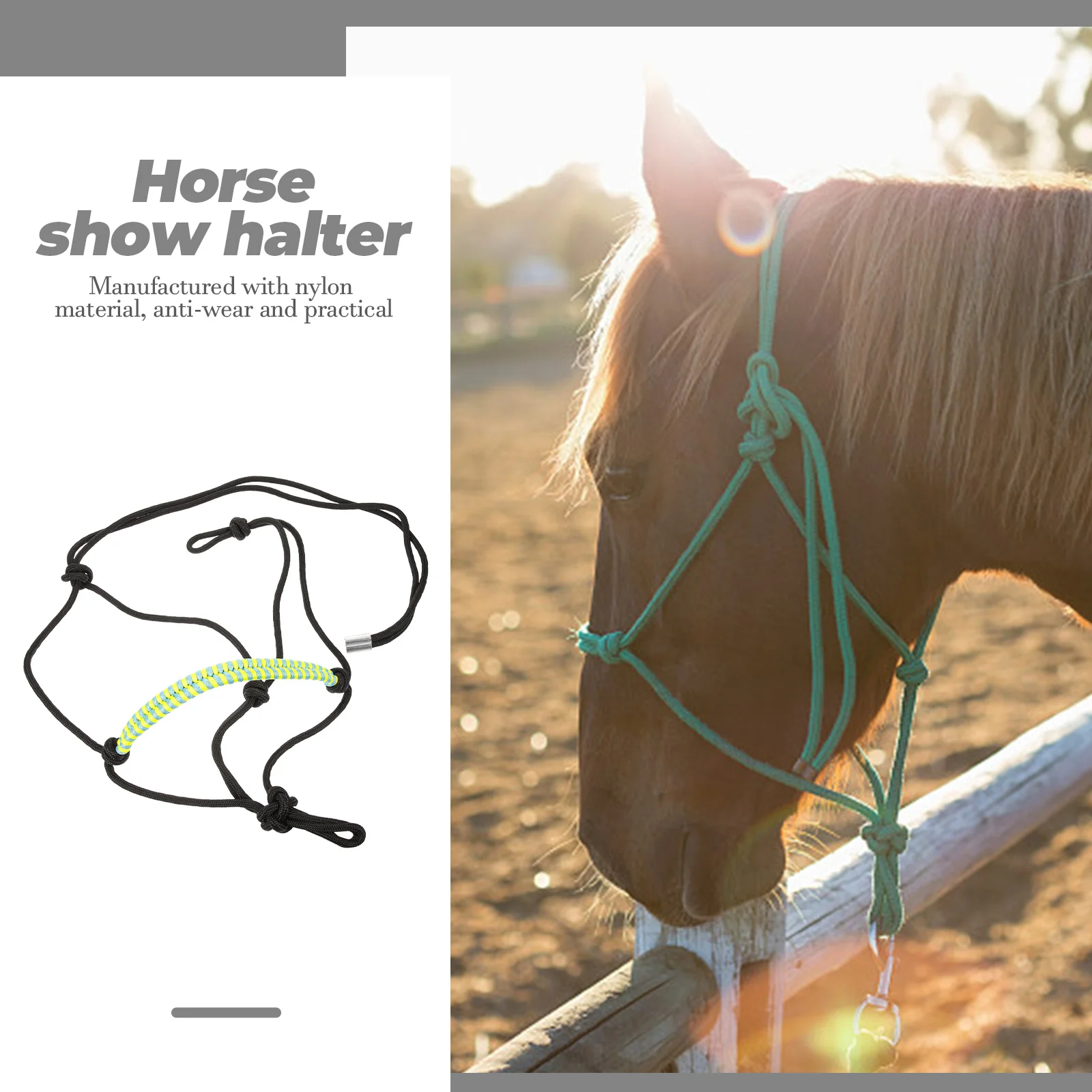 Adjustable Horse Head Rope Training Halter Outdoor For Lifting Strap Bridles Horses Headstall The Tie Show Equestrian Supplies