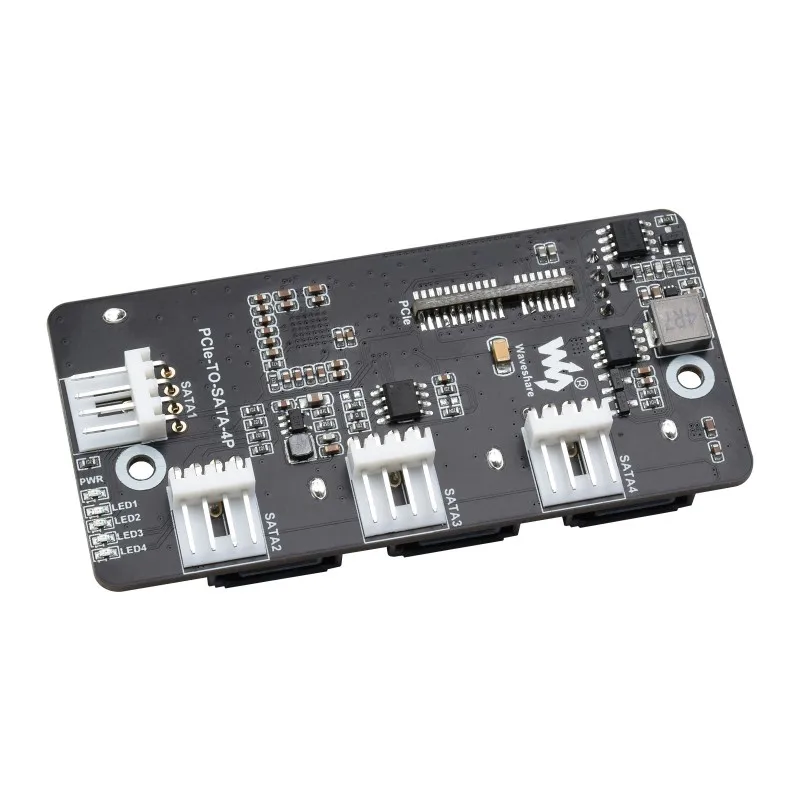 WavesharePCIe TO 4-Ch SATA 3.0 Expander, 6Gpbs High-speed SATA Interface, Supports CM4