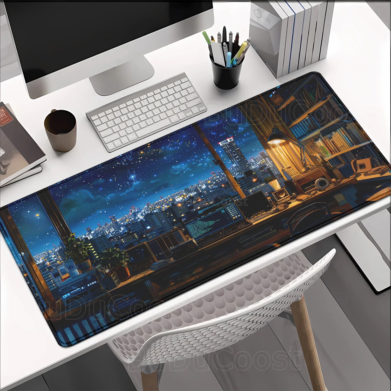 Hot City Neon Night View Large Gaming Mousepad Gamer Rubber Keyboard offices accessories Desk Mat XXL Big teclado Game Mouse Pad