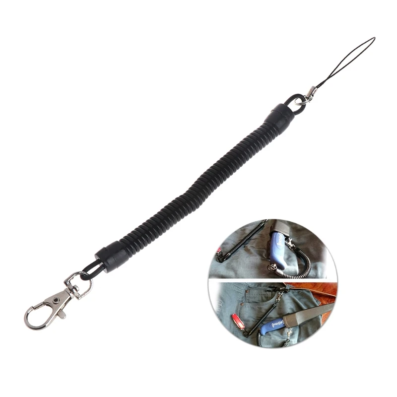 Metal Spring Anti-loss Keyring Retractable Rope for Key Bungee Cord Keychain