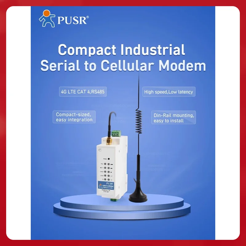 حقيقي USR-DR504-AUX Din-Rail GSM GPRS 4G LTE Modbus مودم RS485 إلى 4G مودم أستراليا/نيوزيلندا/تايوان/أمريكا اللاتينية
