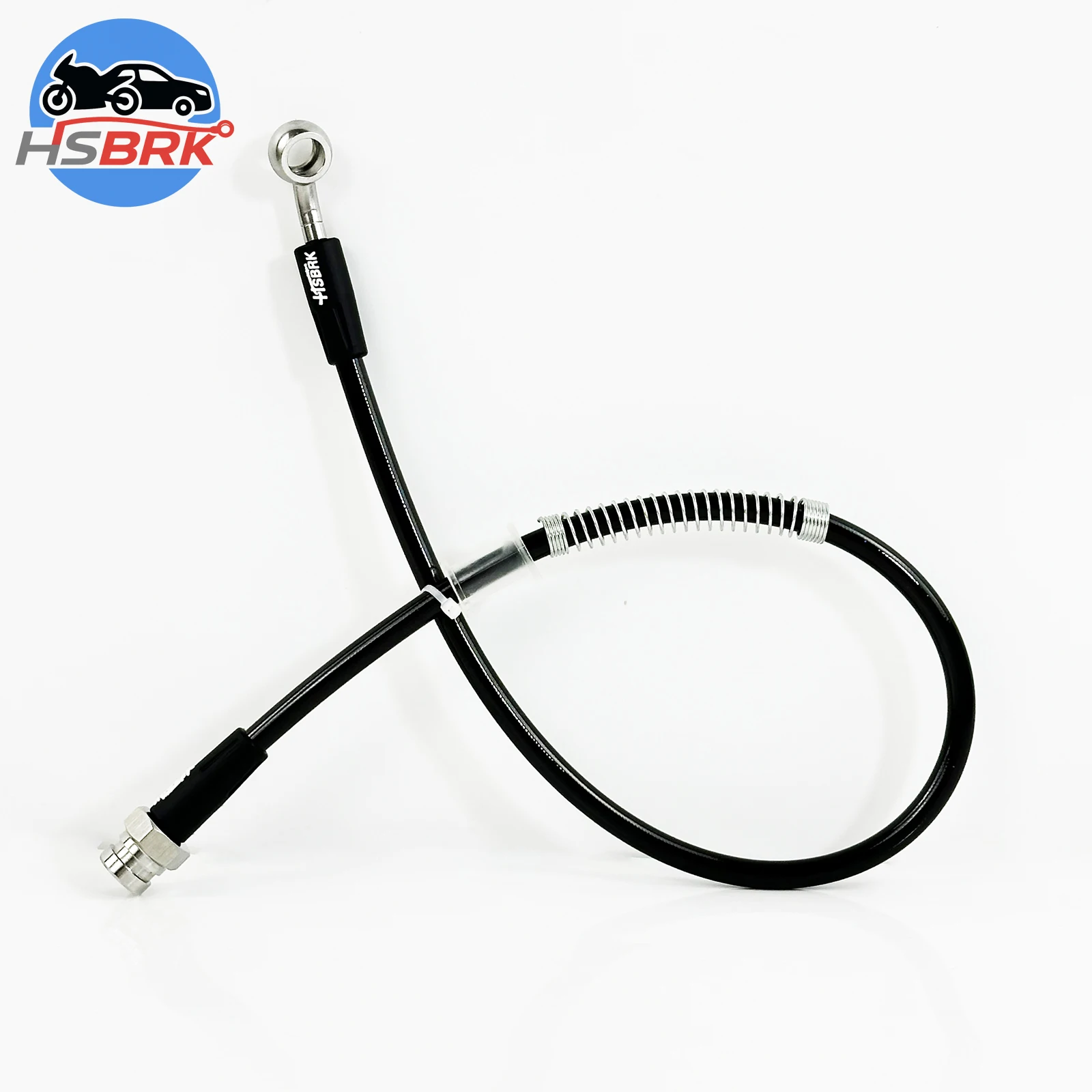 Black PTFE Motorcycle/Automobile Hydraulic Brake Hose Stainless Steel Connector (M10*1.0MM 28°) For Kawasaki/Harley
