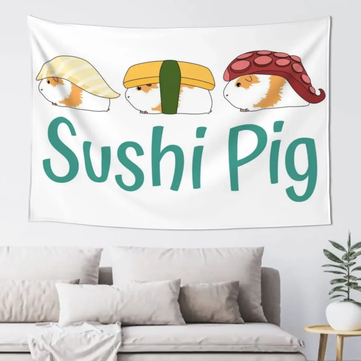 

Sushi Guinea Pig Tapestry Wall Deco Aesthetics For Room Wall Decoration Tapestry