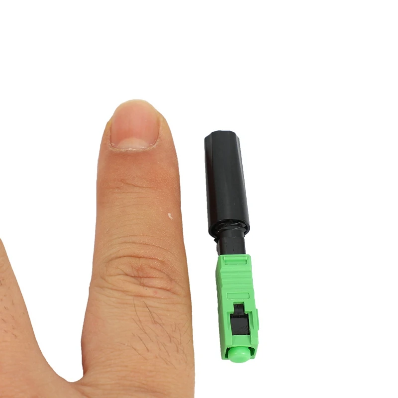 30Pcs Ftth Embedded Quick Connector SC/APC Green Plastic Fiber Optic Connector