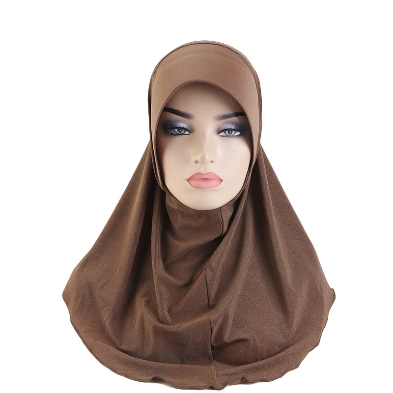 

Muslim Women Hijab Islam Headscarf Turban One Piece Amira Saudi Arabic Headscarves Pull On Ready Made Head Wrap Shawls Hijabs