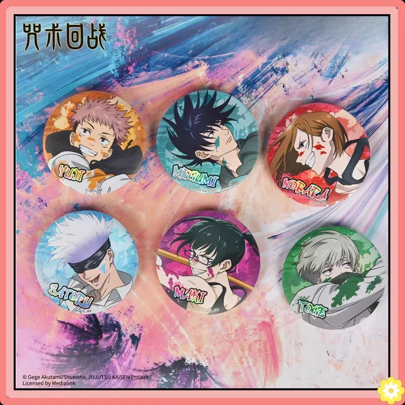 

Jujutsu Kaisen Tinplate Badge Anime Peripheral Products Satoru Gojo Geto Suguru Yuji Megumi Graffiti Badge Original