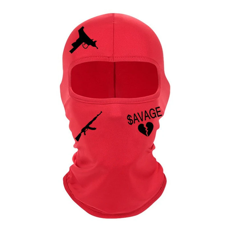 Outdoor cycling windproof, sun proof, breathable neck protection, hot stamping printed ice silk headgear, milk silk ski mask