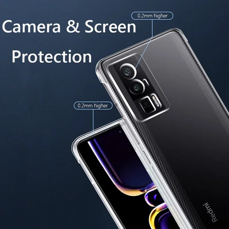 Frameless Slim Clear Hard Back Cover Case On For Xiaomi Poco F5 Pro PocoF5 Pro 5G ShockProof Coque Phone Cases