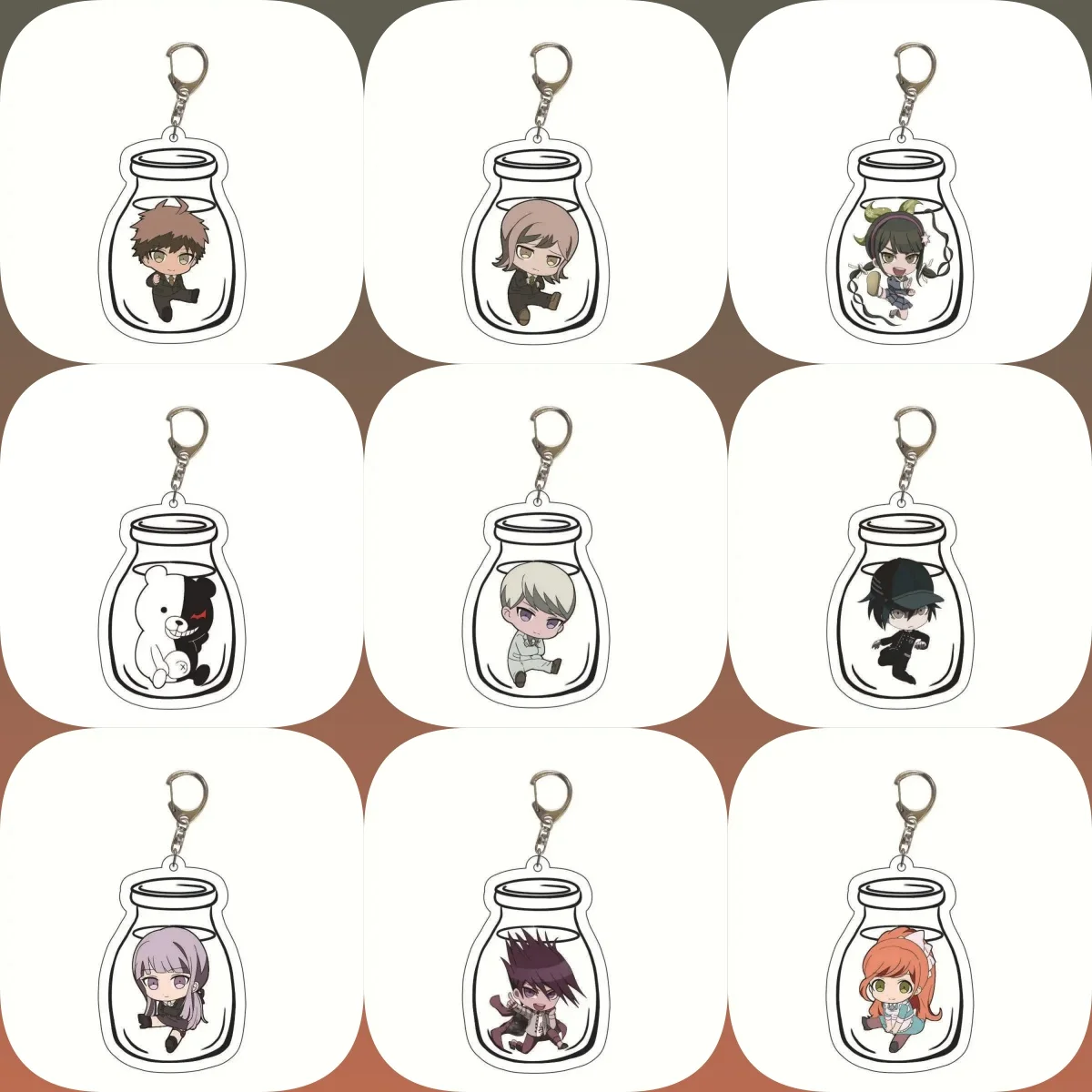 

6CM game Danganronpa Acrylic cute Keychain Model Cosplay Characters Ornament Accessories Christmas Collection Gifts