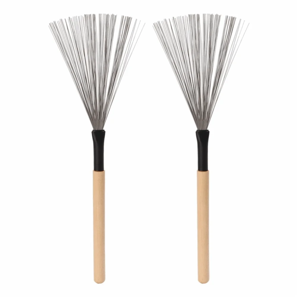 Kép 4: Hordozható Acél wire​ Dob ecsettel Fa- handle​ ​wood színben ​percussion tool​ ​performance accessory​ ​percussion Munkaeszköz kit​