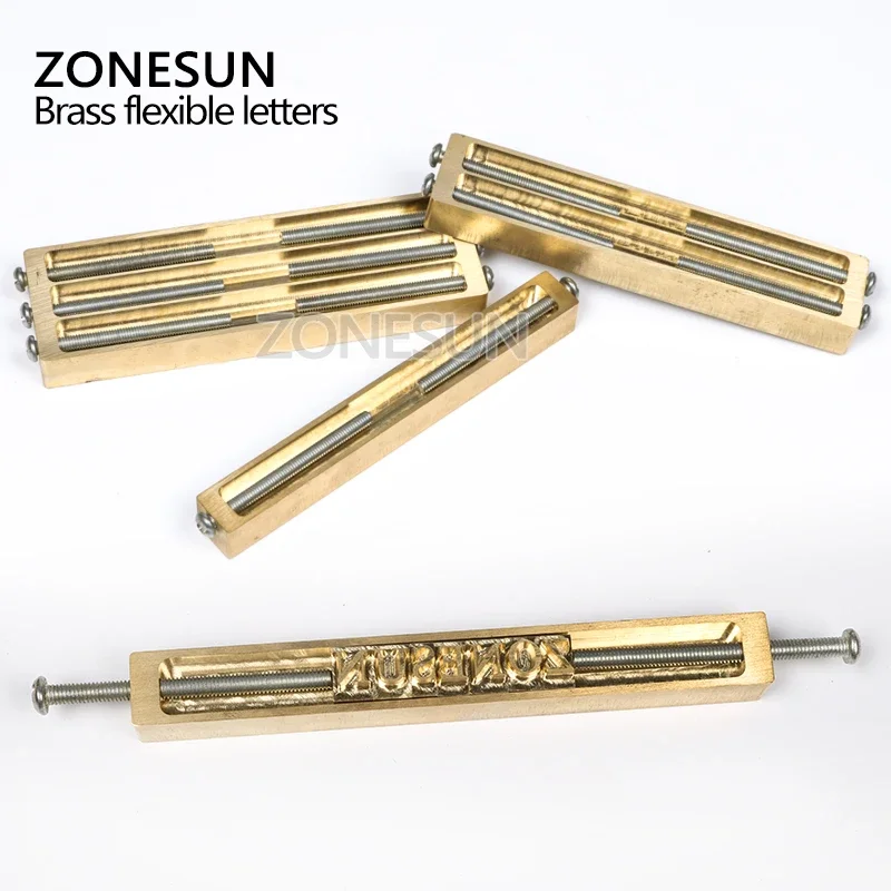 ZONESUN Embossing Letter Mould CNC Engraving Mould Brass Embossing Die Number Alphabet Holder