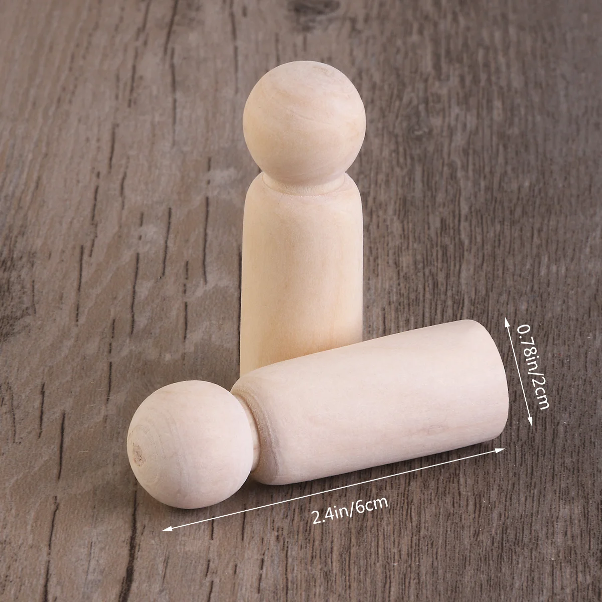 

10Pcs Wooden Peg Cake Toppers DIY Plain Blank Personalized Christmas Wedding Party Decoration Keepsake Ornament