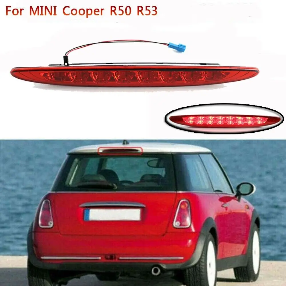 Auto Led Third Brake Light For Mini Cooper R50 R53 2002-2006 Rear High Mount 3rd Stop Brake Light Red Lens