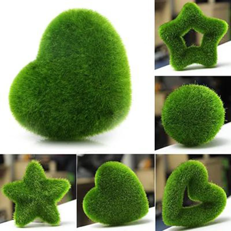 1PC Artificial Potted Plant Green Potted Plants Small Bonsai Grass Ball Home Xmas Desktop Simulation Flower Bonsai Photo Props