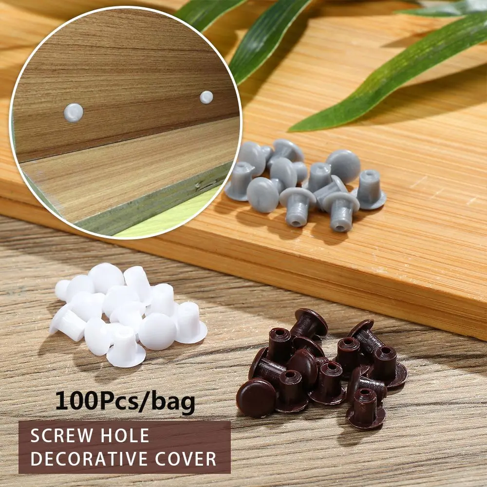 100Pcs Grommet Hardware Exterior Hole Ornament Furniture Hole Covers Screw Decor Protective Cap Dust Plug Stopper