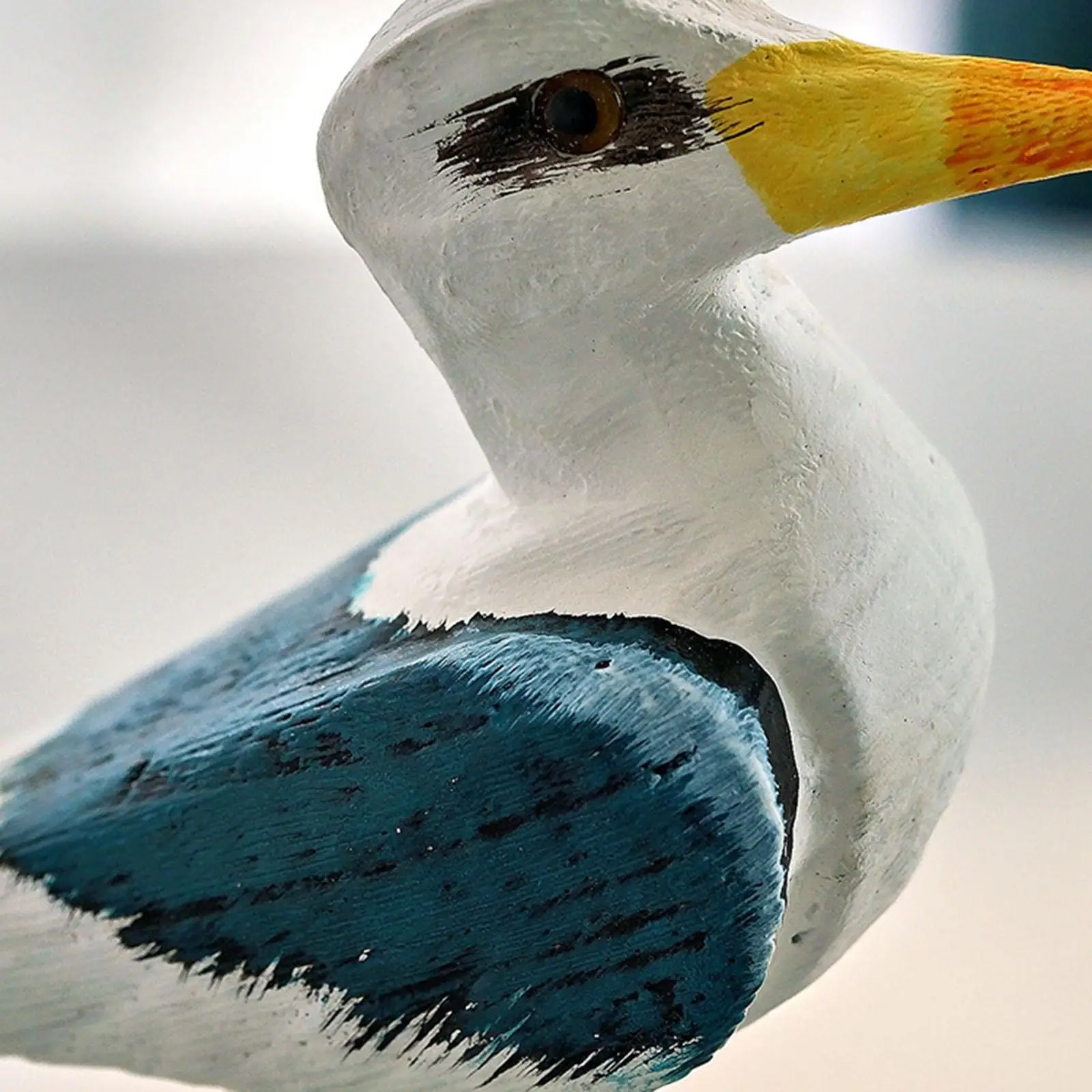 Seagull Statue with Base Nautical Decor Mediterranean Sea Bird Figurine Bird Sculpture Desktop Ornament for Bookshelf Entrance