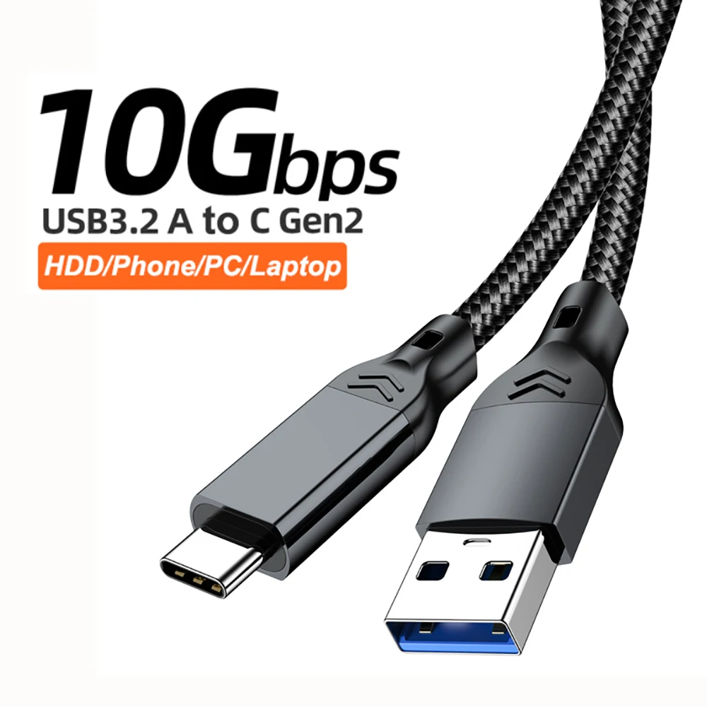 60W USB 3.2 10Gbps Gen2 Datenkabel USB A auf Typ C Kabel für Handys, Festplatten, Laptops, Autos, Kameras, Carplay, schnelles Ladekabel
