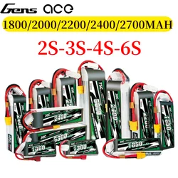 Gens ACE Lipo Battery 1800/2000/2200/2400/2700mAh  2S 3S 4S 6S 7.4V 11.1V 14.8V 22.2V 20C 30C 45C with T/XT60 Plug for FPV Drone