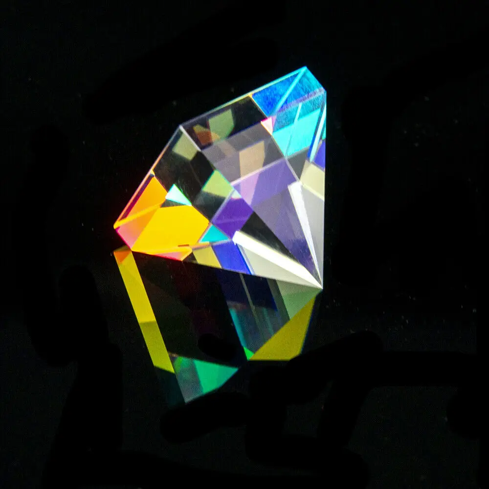 1pc Rainbow Optical Glass Crystal Pyramid Prism Cube Prism for Decorative Education