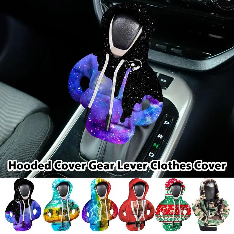 Christmas Camouflage Pattern Gear Shift Knob Hoodie Change Speed Lever Sweatshirt Car Gear Shift Cover Hoodie Car Gearbox Hood