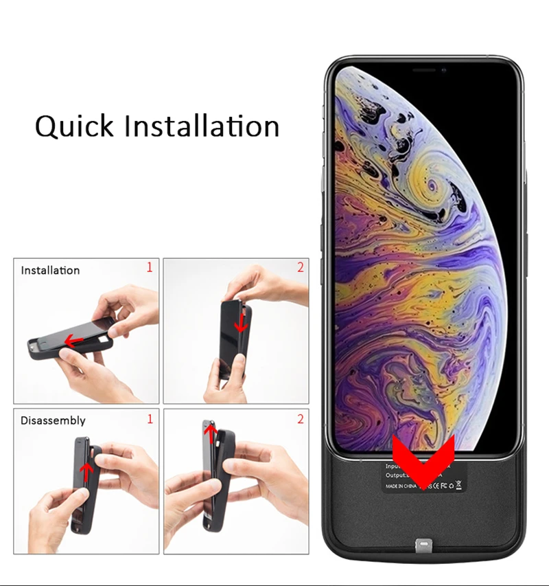 حافظة شاحن البطارية آيفون 17 16 15 14 13 12 برو ماكس 6 7 8 plus XR قوة البنك حافظة البطارية غطاء شاحن احتياطي