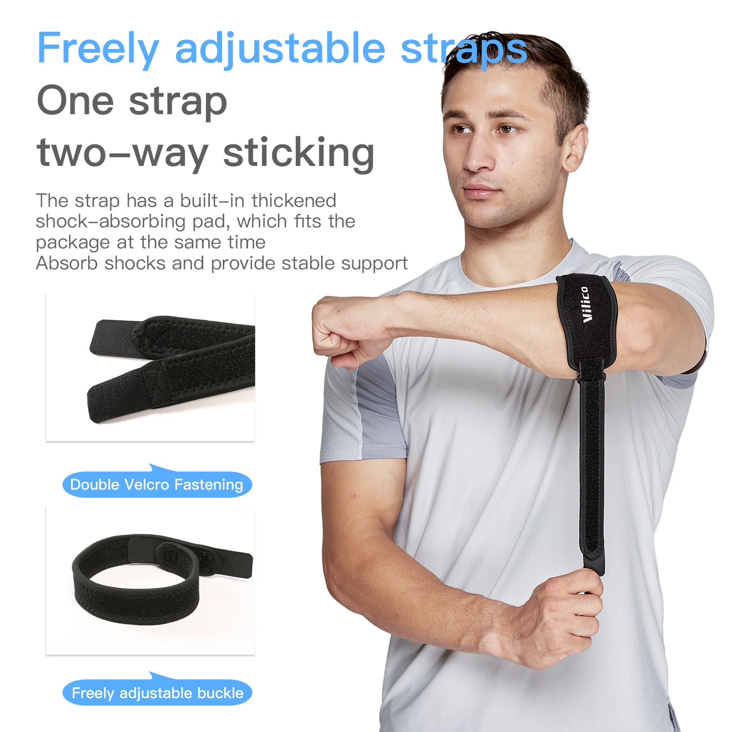 1PCS Professional Sports Elbow Strap With Bi-directional Adjustment and Stable Support Lightweight and Comfortable to Wear