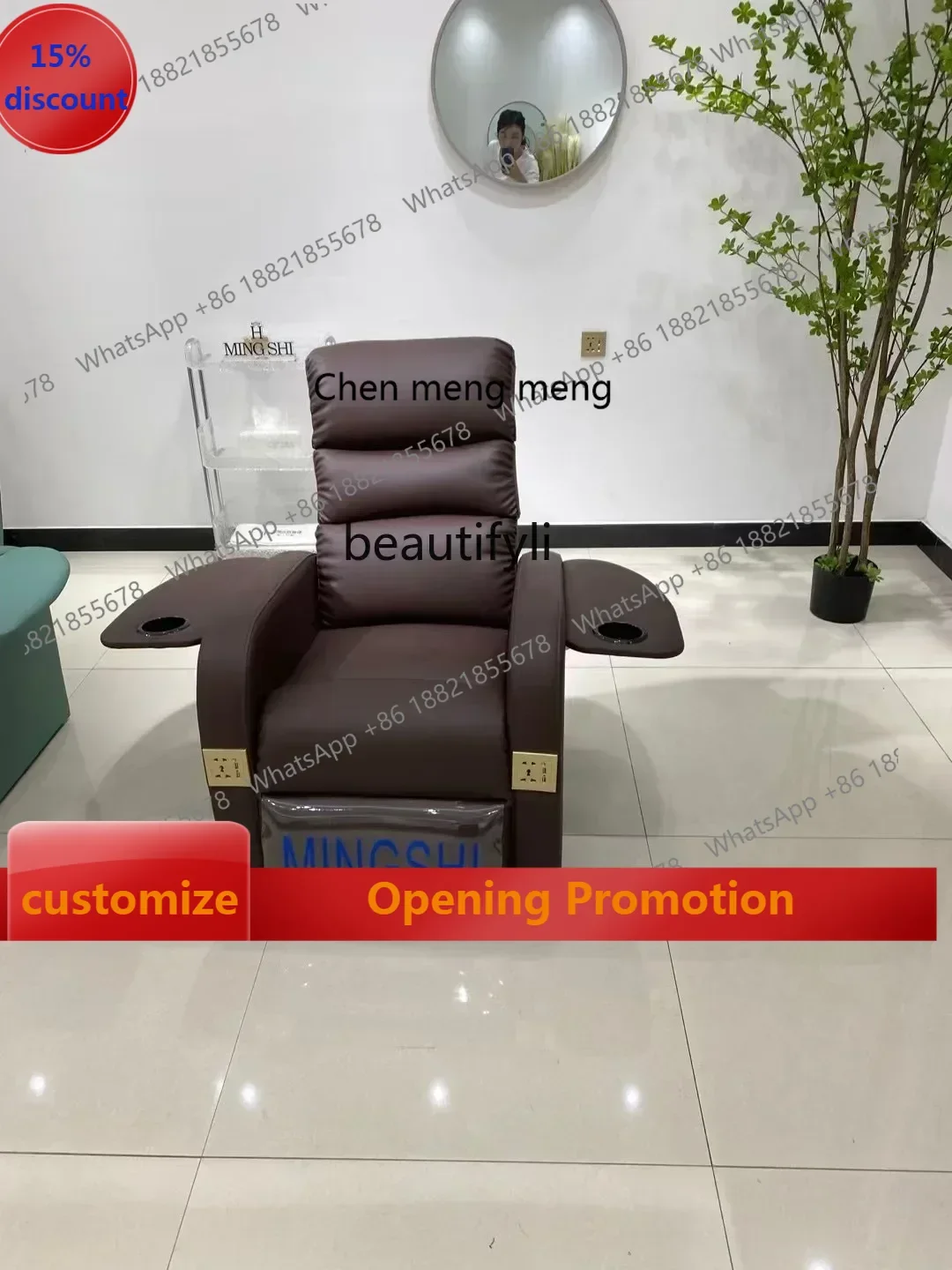 cn8617 ss Single Reclining Manicure Couch Eyelash-Beauty Sofa Recliner Foot Beauty Sofa Beauty Hair Care Shop Chair Head Therapy