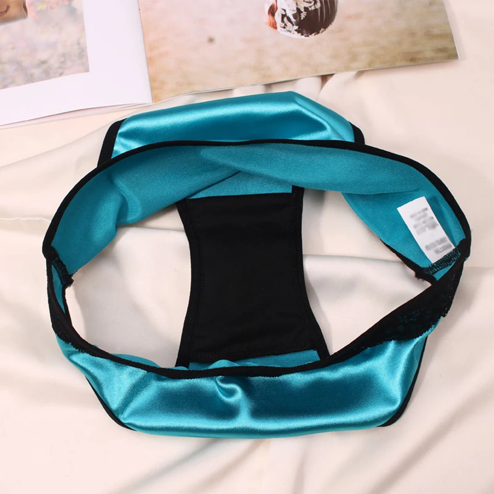 Ropa interior Sexy de satén para mujer, bragas sedosas cómodas, lencería brillante suave, calzoncillos de entrepierna de algodón