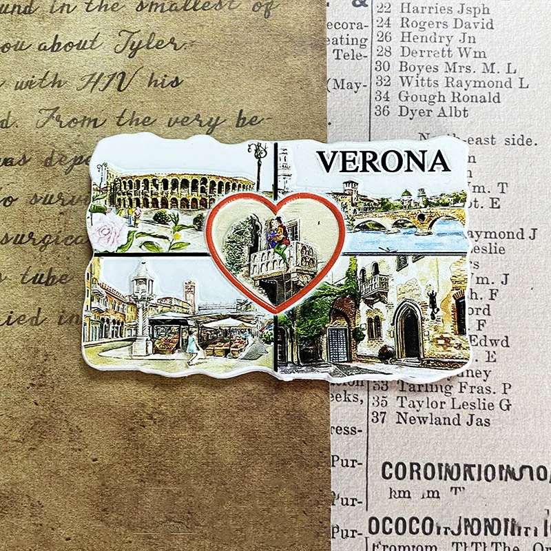 

Verona, Italy Architecture Scenery Fridge Magnet Creative 3D Painted Decorative Craft Ornament
