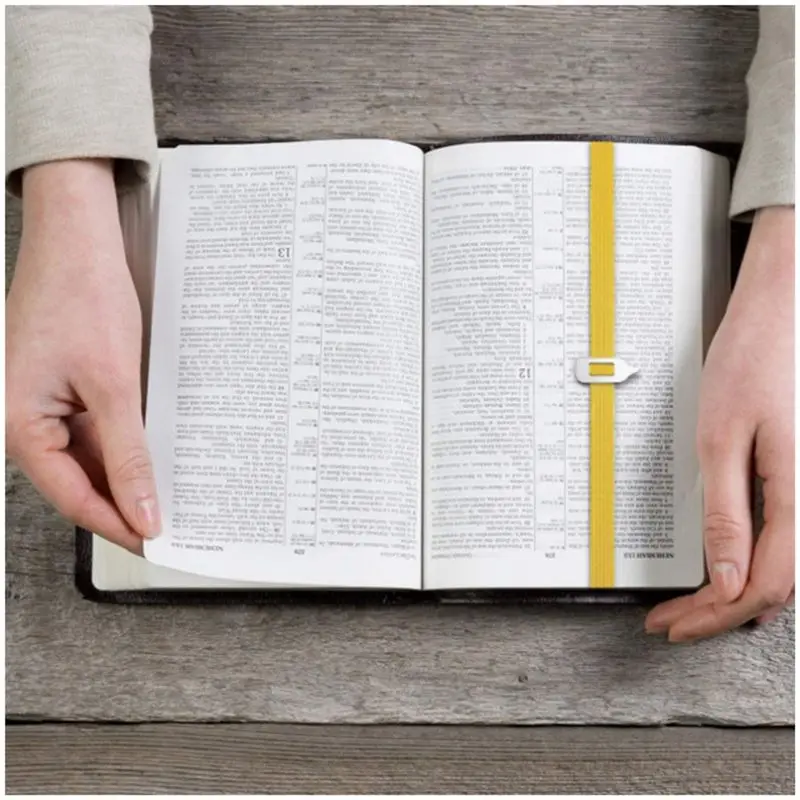 AA83 Cintura elastica Segnalibro Clip per libro retrattile Puntatore a fascia elastica Segnalibro da lettura Forniture di cancelleria