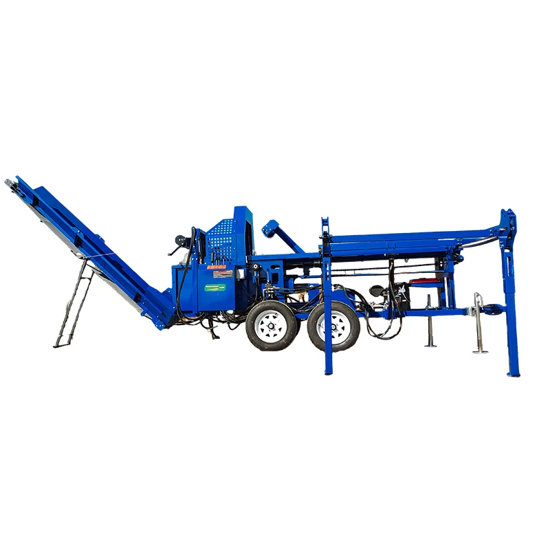 2025Macchina idraulica per la lavorazione del legna da ardere Macchinari forestali Processore per legna a benzina con catena di alimentazione in metallo