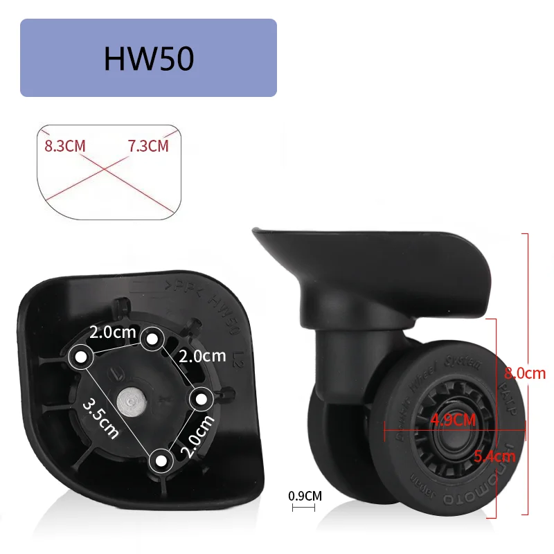 For LOJEL/HINOMOTO Suitcase HW50/HW60-1 Universal Wheel Luggage Accessories Spare Parts for Trolleys Wheel Replacement Repair