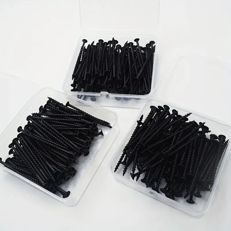 50 قطعة مسامير خيط خشنة سوداء عالية القوة M3.5 مع رأس غاطس ذاتية التنصت على لوح الجبس للحوائط الجافة #6