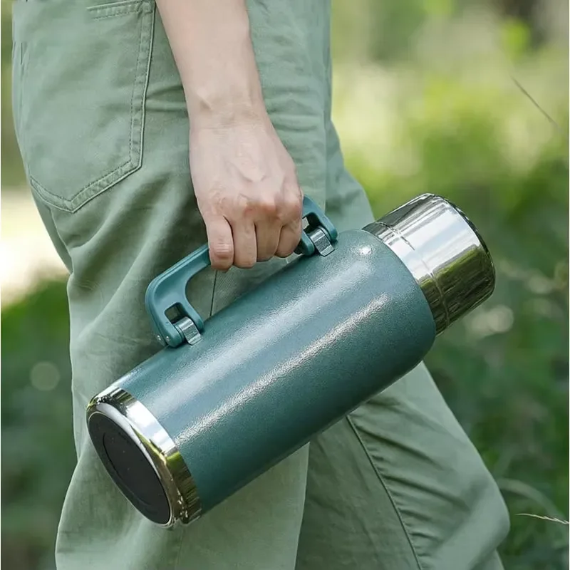 Wholesale Custom Logo Modern Vacuum Thermos 304 Stainless Steel Portable Bottle with Handle for Home Office Use