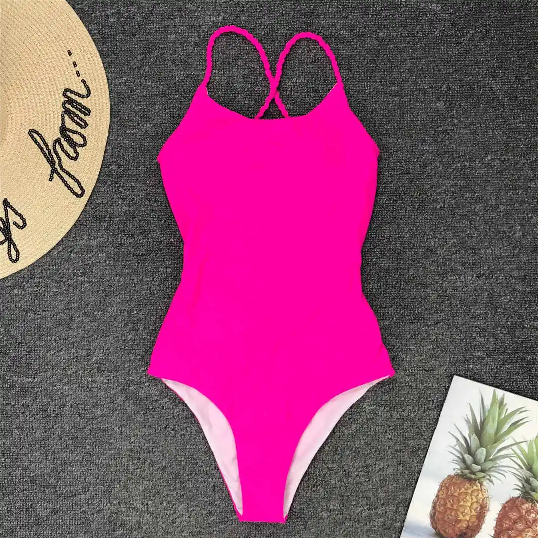 7 Farben 2026 Geflochtener Riemen Kreuzrücken Sexy Einteiliger Badeanzug Damen Bademode Badeanzug für Frauen Schwimmkleidung V127 – Detail 33