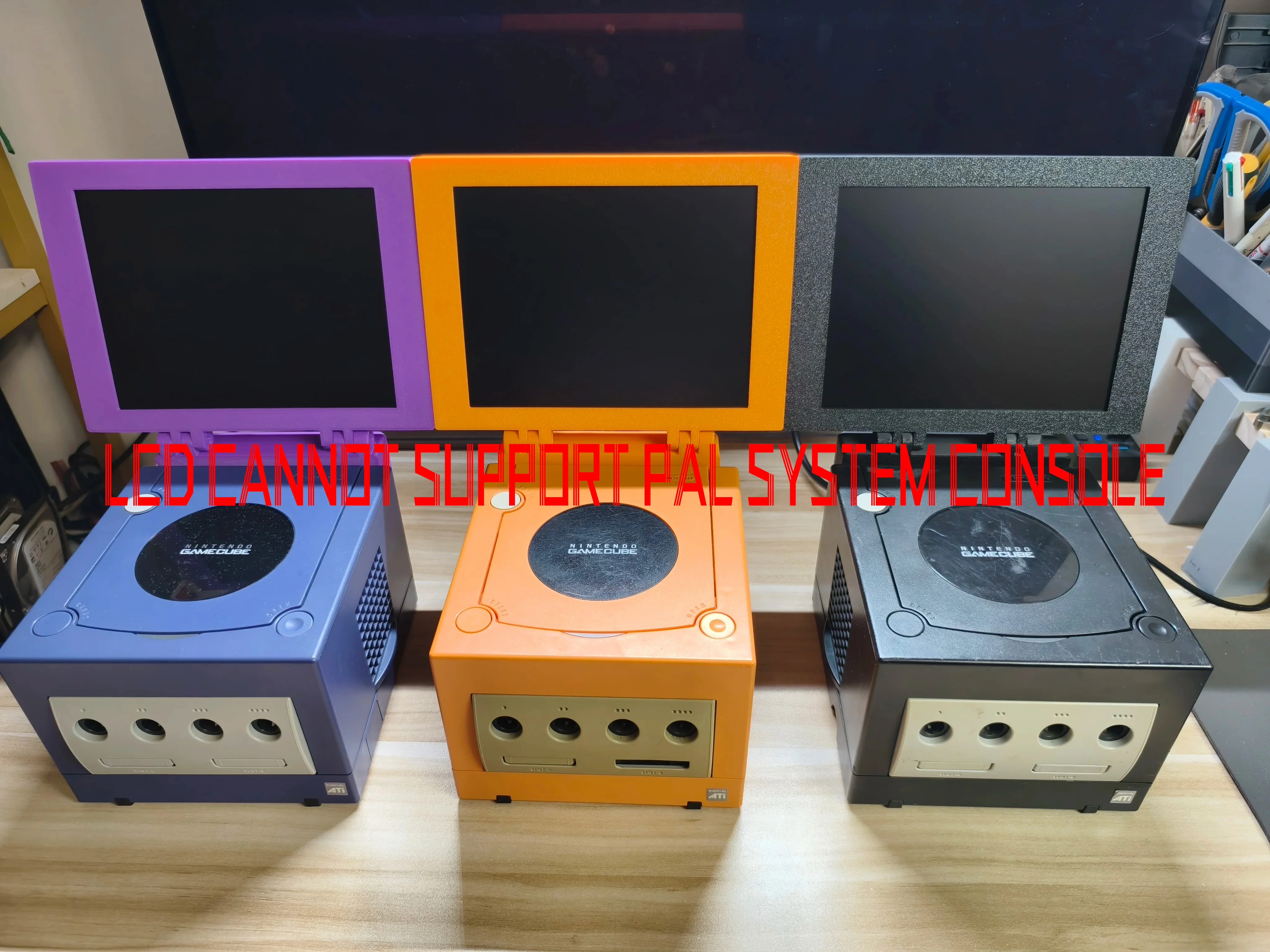 8Inch Gamecube 3D Print Retro Arcade Game Console Portable Display Mini Monitor With Stereo For Gamecube NGC NTSC