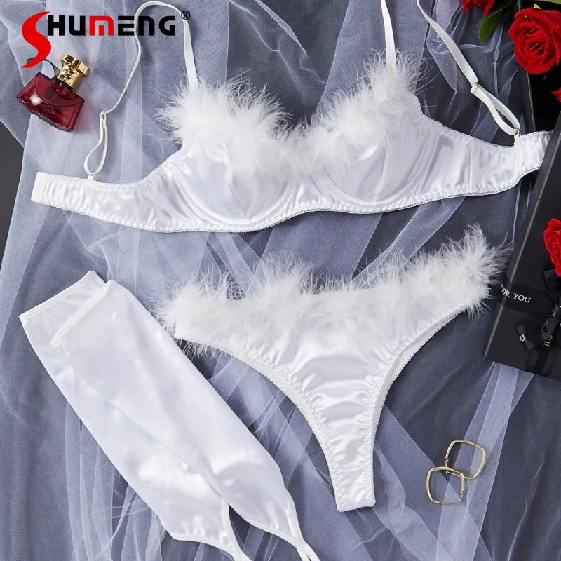 

Women's Comfortable Underwear Set European American Plush Multi Color Breathable Brief Suits Female Japanese Style Intimates