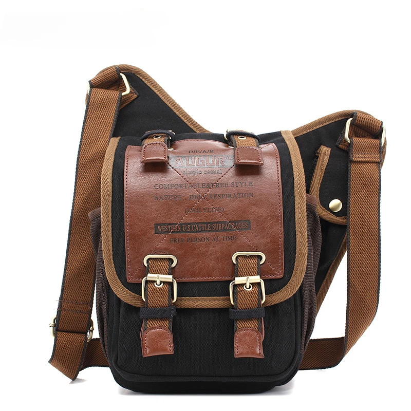 Vintage Canvas Men Bags Fashion Men's Shoulder bag Large Capacity Crossbodybag Multi Functional Knight Bag Designer Men's bags