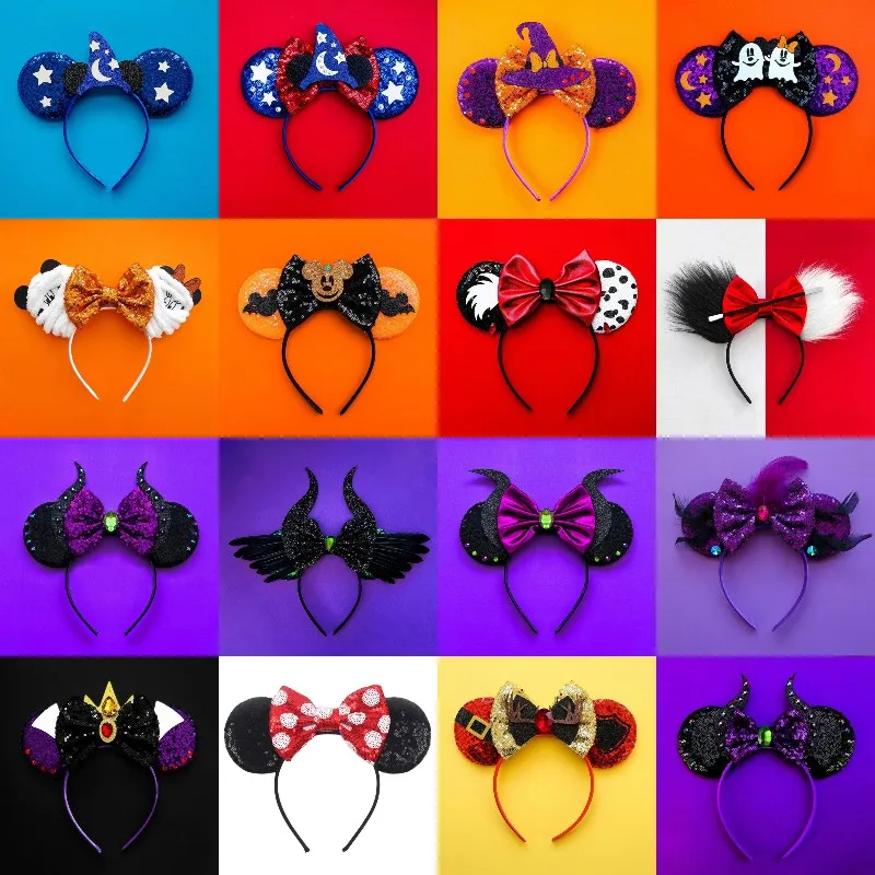 Süße Minnie Mickey Maus Ohren Stirnband Frauen meine erste Reise zu Disney Haarband Kinder Disneyland Pailletten Bogen Haar Accessoires Mädchen