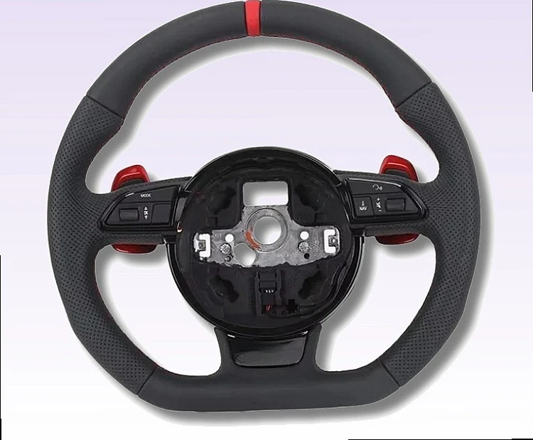 

RS Sports Red Slider Half-Punched Steering Wheel forA3 A4 A5 A6 Q3 Q5 Q7 R8 RS3 RS4 RS5 RS6 RS7 TT