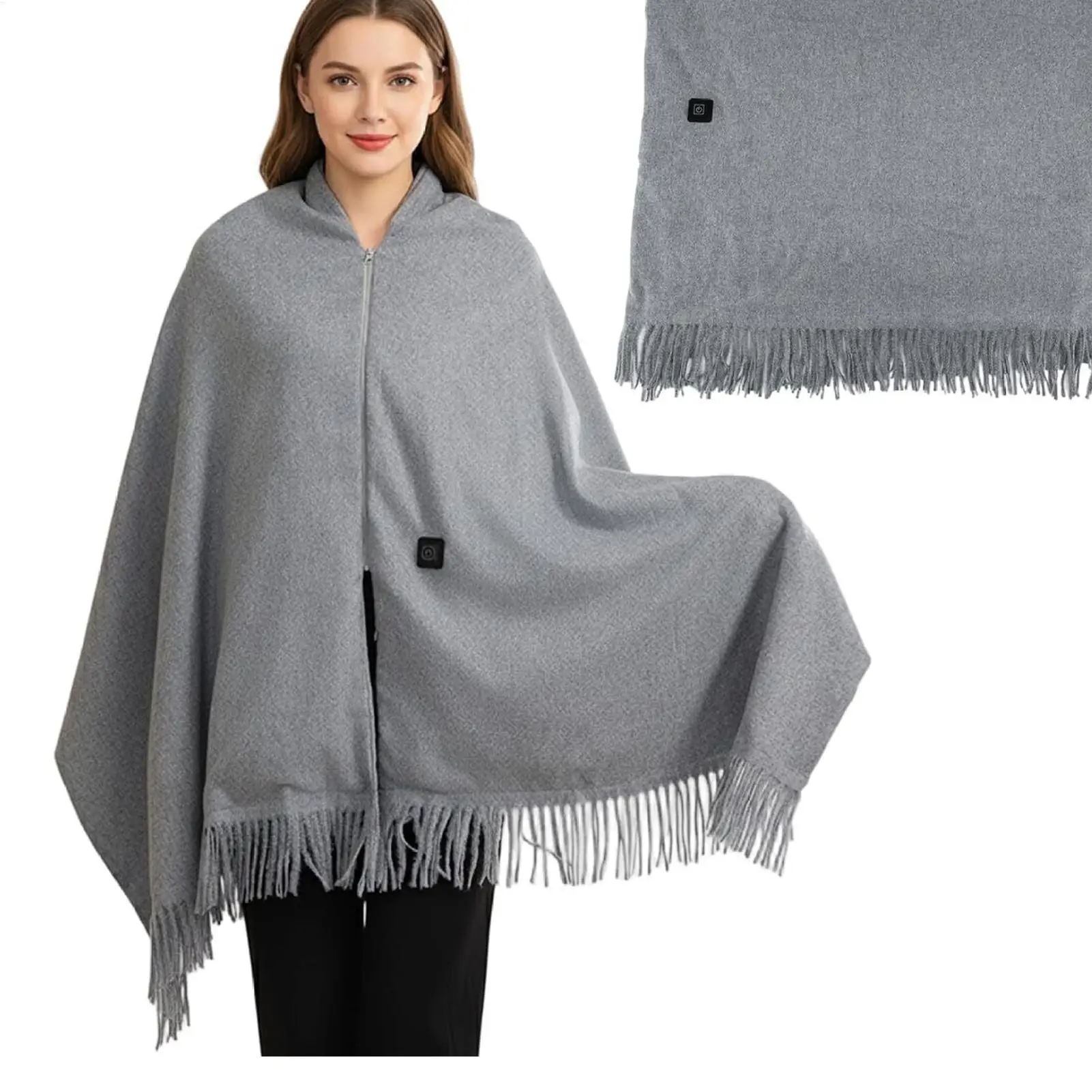 Women Heated Shawl 3-Level Safe Washable 8-Zone Soft Warm Blanket Women Wearable Heated Blanket Throw For Couch Sofa Bed Home