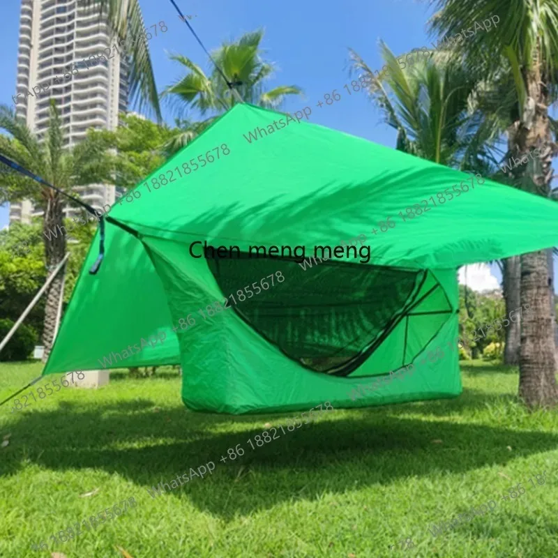 E136 Mosquito Net Hammock Canopy Tent: Spacious Anti-Rollover, Outdoor Awning Mosquito/Rain Proof