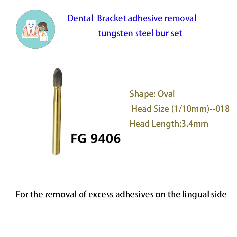 3 pçs/caixa dental kerr de agulha de aço de tungstênio para aparar dentes cosméticos, usado para remover adesivos após tratamento ortodôntico