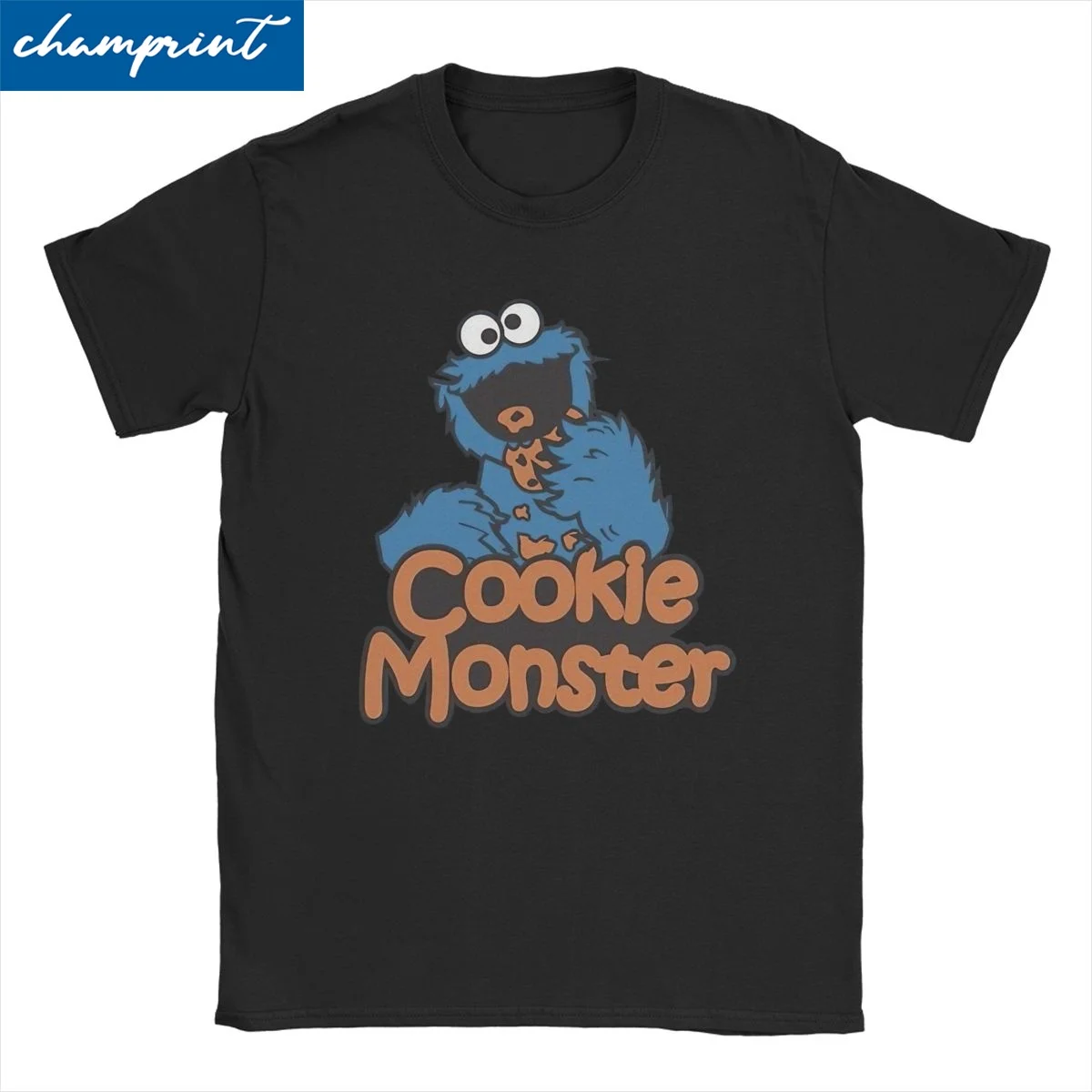 Cookie Monsters Cartoon T-Shirt for Men Women Sesames Streets Vintage 100% Cotton Tees Short Sleeve T Shirt Adult Clothes