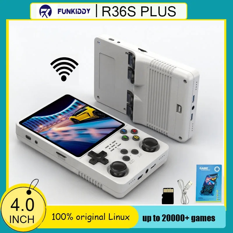 

R36S Plus Handheld Retro Game Console 4.0-inch IPS Screen Portable Emulators console spport 26+ Emulators mp4 Arkos2.0 System